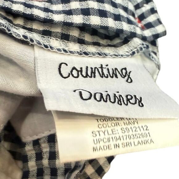 Counting Daisies 2T Red White Blue Gingham Seersucker Patriotic Flag Dress - Picture 2 of 7